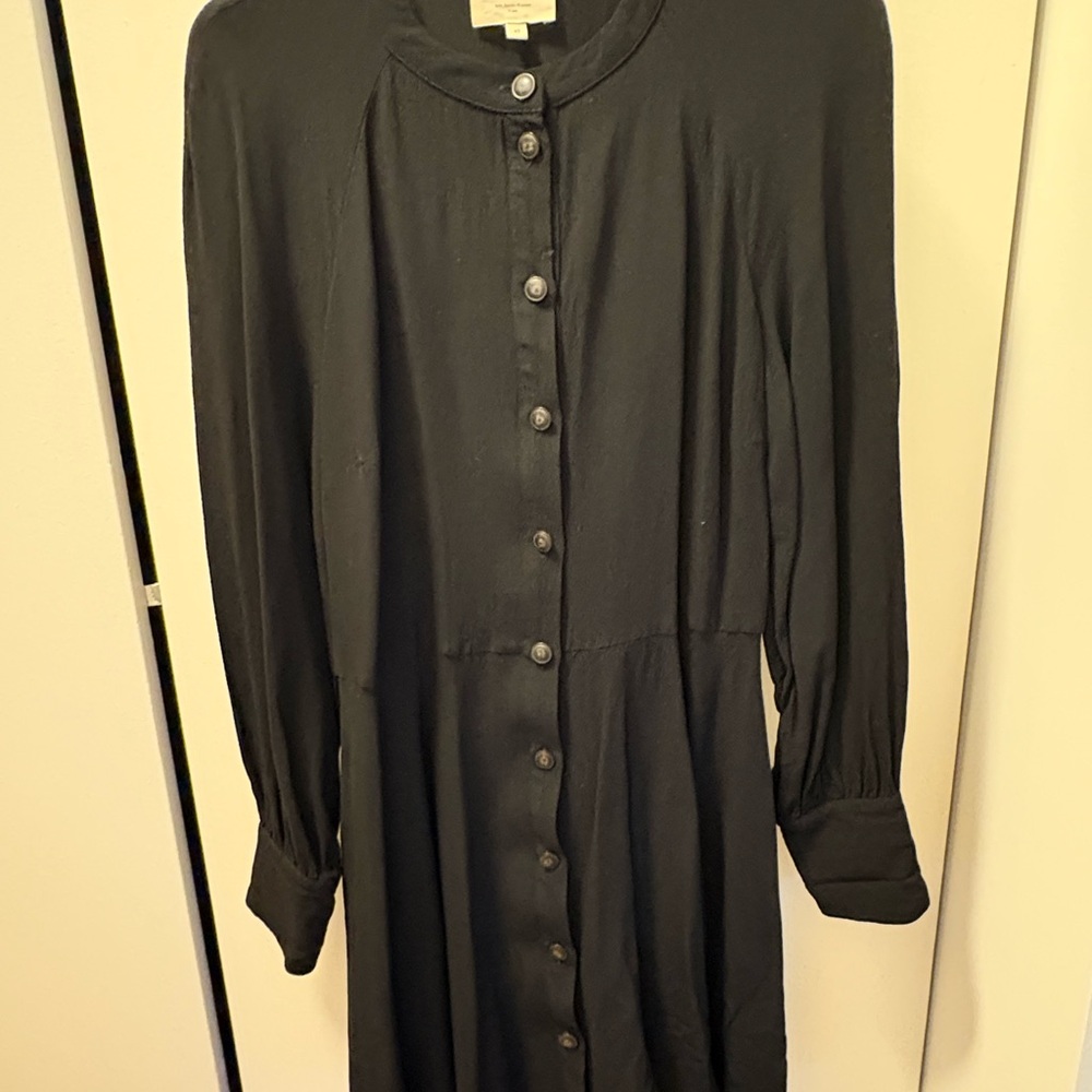 Sezane Black Long Sleeve Dress